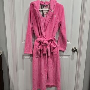 Victorias Secret Hooded Robe Sz S Y2K  Pink Plush